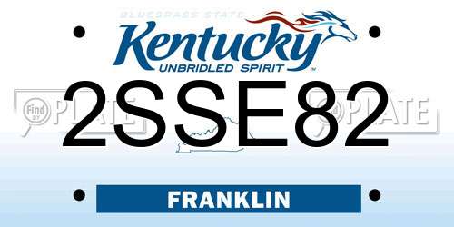 2SSE82 Kentucky License Plate