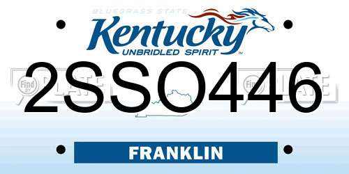 2SSO446 Kentucky License Plate