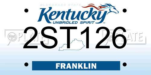 2ST126 Kentucky License Plate