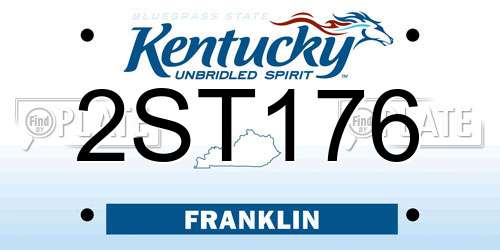 2ST176 Kentucky License Plate