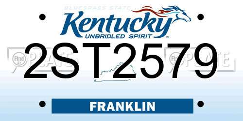2ST2579 Kentucky License Plate