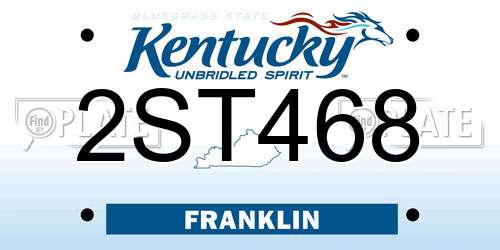 2ST468 Kentucky License Plate