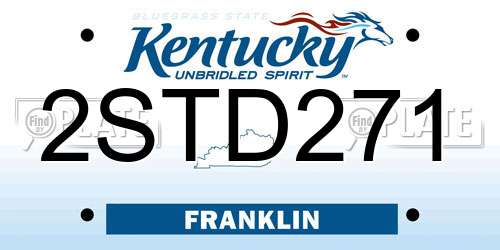 2STD271 Kentucky License Plate