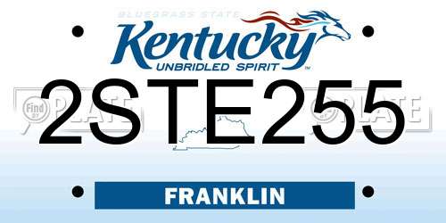 2STE255 Kentucky License Plate