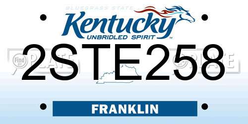 2STE258 Kentucky License Plate