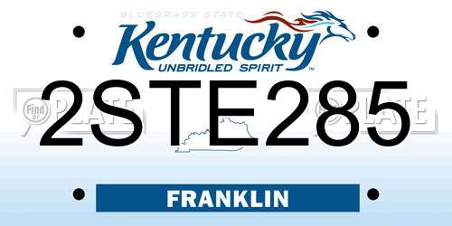 2STE285 Kentucky License Plate