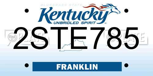 2STE785 Kentucky License Plate
