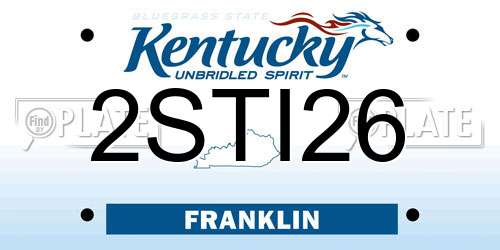 2STI26 Kentucky License Plate