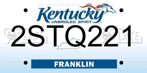 2STQ221 Kentucky License Plate