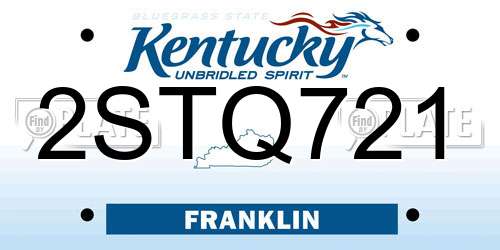 2STQ721 Kentucky License Plate