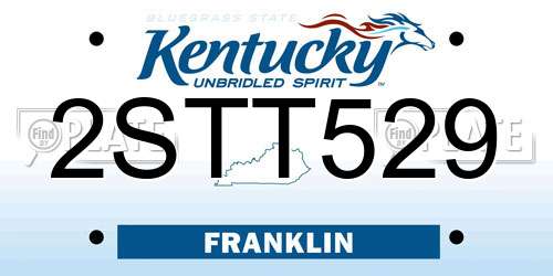 2STT529 Kentucky License Plate