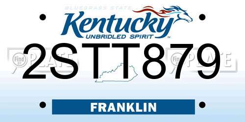 2STT879 Kentucky License Plate