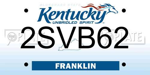 2SVB62 Kentucky License Plate