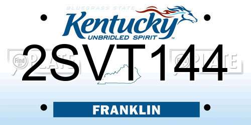 2SVT144 Kentucky License Plate