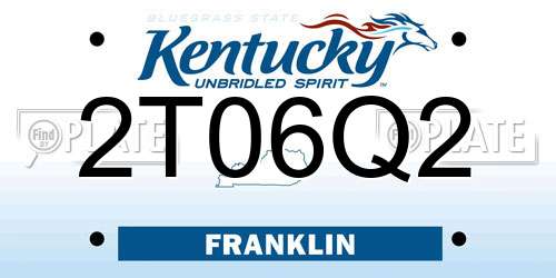 2T06Q2 Kentucky License Plate