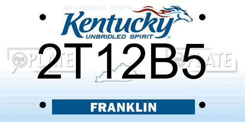 2T12B5 Kentucky License Plate