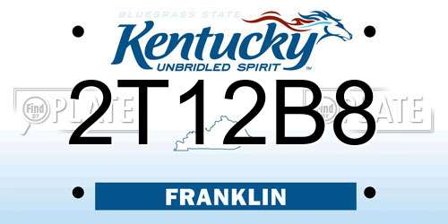 2T12B8 Kentucky License Plate
