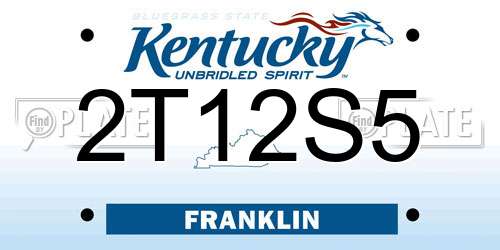 2T12S5 Kentucky License Plate