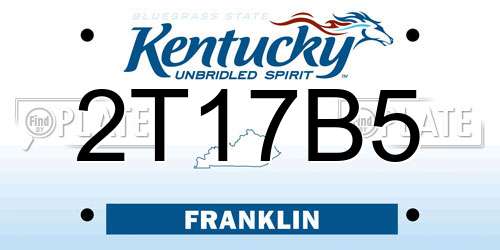 2T17B5 Kentucky License Plate