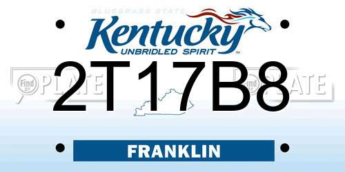 2T17B8 Kentucky License Plate