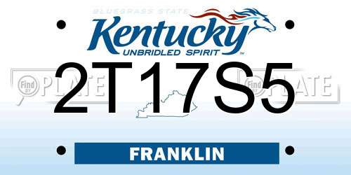 2T17S5 Kentucky License Plate