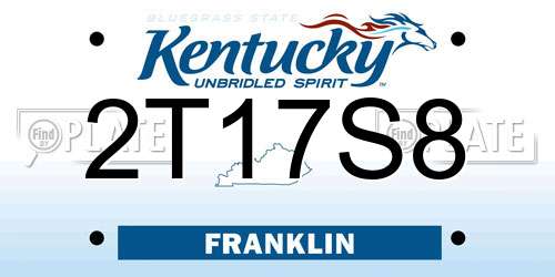 2T17S8 Kentucky License Plate