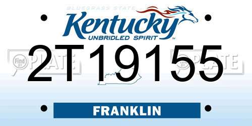 2T19155 Kentucky License Plate