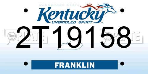 2T19158 Kentucky License Plate