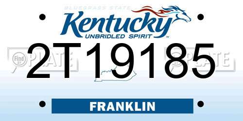 2T19185 Kentucky License Plate