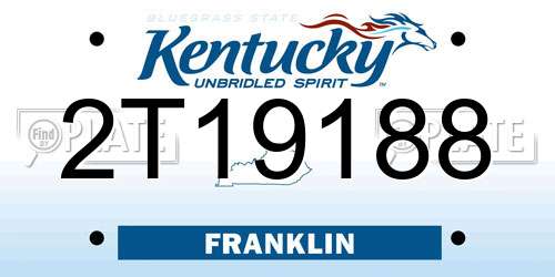2T19188 Kentucky License Plate