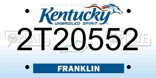2T20552 Kentucky License Plate