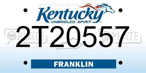 2T20557 Kentucky License Plate