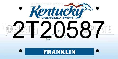 2T20587 Kentucky License Plate