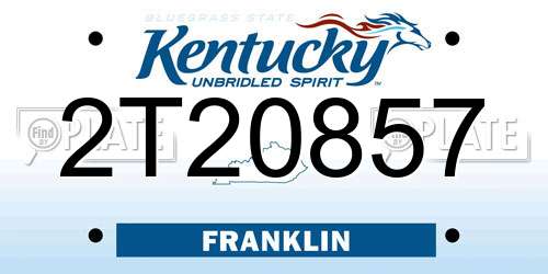 2T20857 Kentucky License Plate