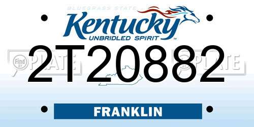 2T20882 Kentucky License Plate