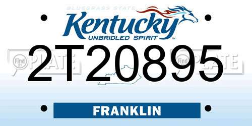 2T20895 Kentucky License Plate