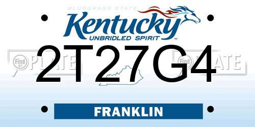 2T27G4 Kentucky License Plate
