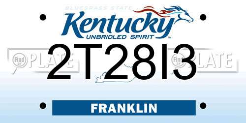 2T28I3 Kentucky License Plate