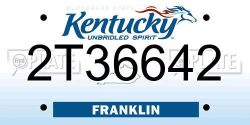 2T36642 Kentucky License Plate