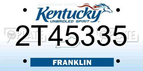 2T45335 Kentucky License Plate