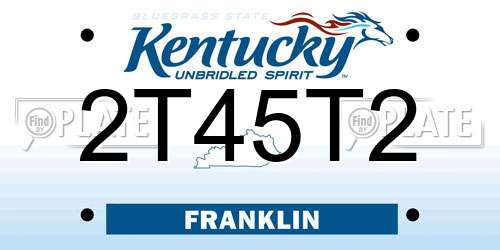 2T45T2 Kentucky License Plate