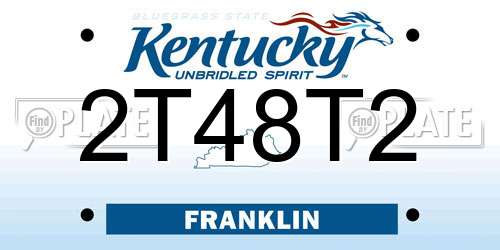 2T48T2 Kentucky License Plate