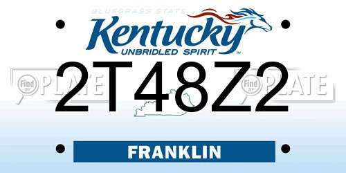 2T48Z2 Kentucky License Plate