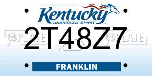 2T48Z7 Kentucky License Plate
