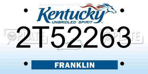 2T52263 Kentucky License Plate