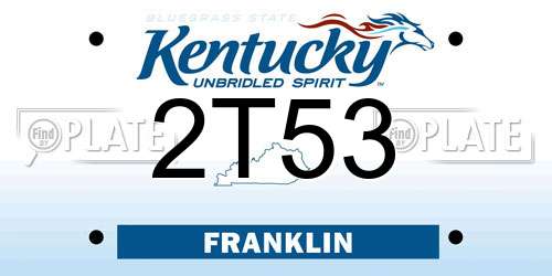 2T53 Kentucky License Plate