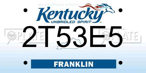 2T53E5 Kentucky License Plate