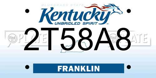 2T58A8 Kentucky License Plate