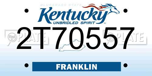 2T70557 Kentucky License Plate
