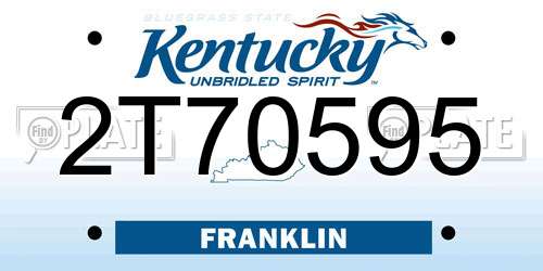 2T70595 Kentucky License Plate
